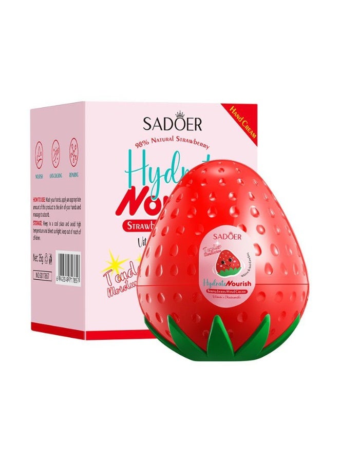SADOER 98% NATURAL STRWBERRY HYDRATE NOURISH HAND CREAM WITH VITAMIN E NICAINAMIDE 35g - Image 5
