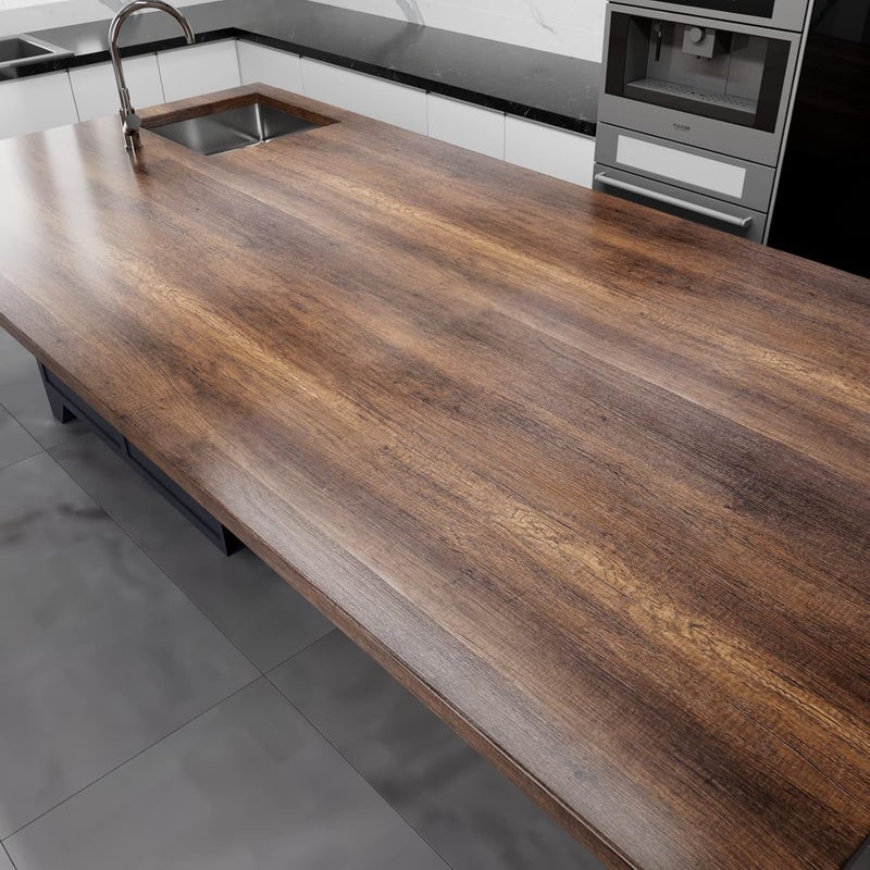 Decotalk ورق لاصق خشبي 30"×400"، ورق جدران خشبي للمطابخ، ورق جدران خشبي لغرفة النوم، ورق لاصق خشبي قابل للإزالة بني، ورق لاصق خشبي بمظهر مطفي - Image 3