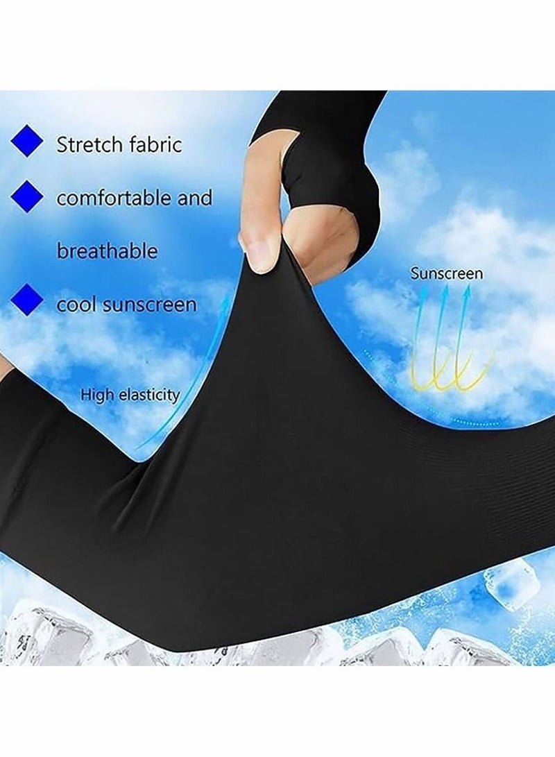 3 أزواج أكمام أذرع قابلة للتمدد من أشعة الشمس الرياضية للحماية من الأشعة فوق البنفسجية وأكمام أذرع ضاغطة مناسبة للعب الجولف والصيد والجري - Image 3