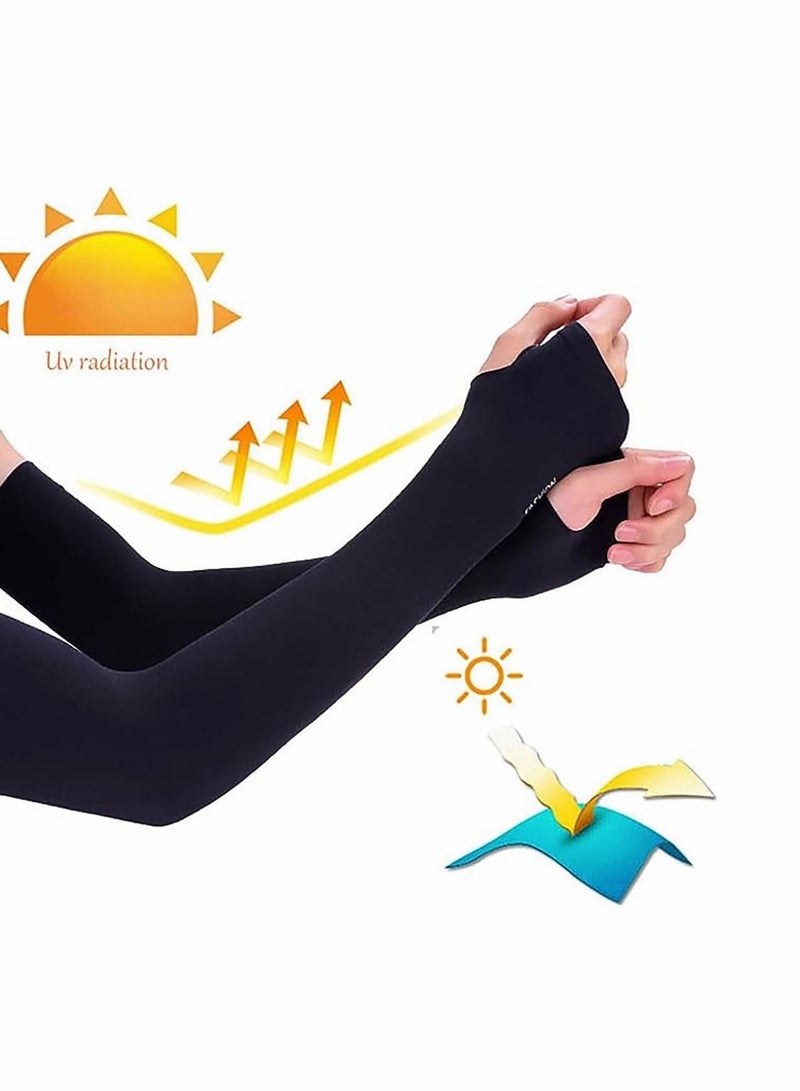 3 أزواج أكمام أذرع قابلة للتمدد من أشعة الشمس الرياضية للحماية من الأشعة فوق البنفسجية وأكمام أذرع ضاغطة مناسبة للعب الجولف والصيد والجري - Image 5