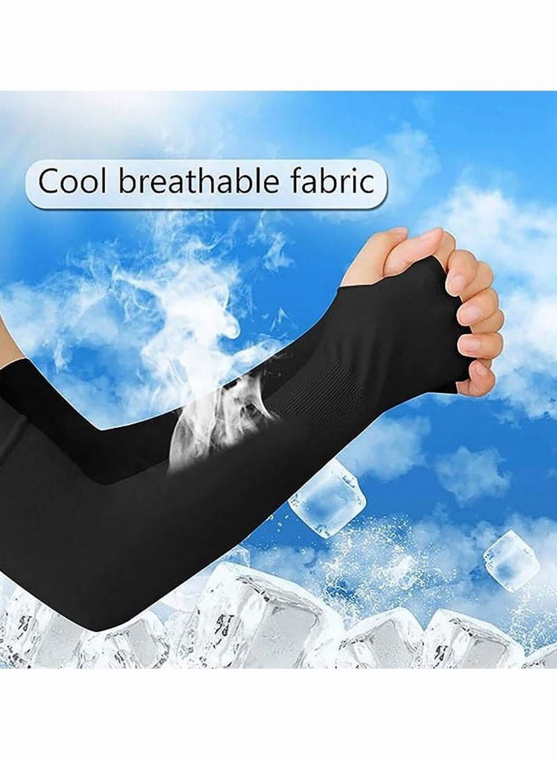 3 أزواج أكمام أذرع قابلة للتمدد من أشعة الشمس الرياضية للحماية من الأشعة فوق البنفسجية وأكمام أذرع ضاغطة مناسبة للعب الجولف والصيد والجري - Image 2