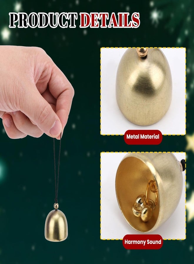 Gabrella ١٥ قطعة من الأجراس الذهبية الصغيرة المعلقة، أجراس صغيرة بحجم ١ بوصة لتزيين الأبواب، وشبكات الأحلام، وخيام التخييم، وأشجار عيد الميلاد، وفنون فنغ شوي لجلب الحظ، وديكورات الحدائق. - Image 3