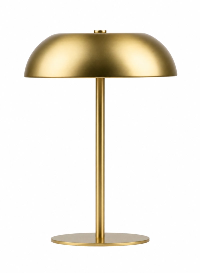 Rich Life Rechargeable Cordless LED Desk Lamp Portable Metal Table Lamp Gold | USB-C Charging Bedside Night Light with 3 Color Dimmable Modes 2000mAh Battery for Bedroom Office Study Camping Restaurant Bar Home Decor - Image 1