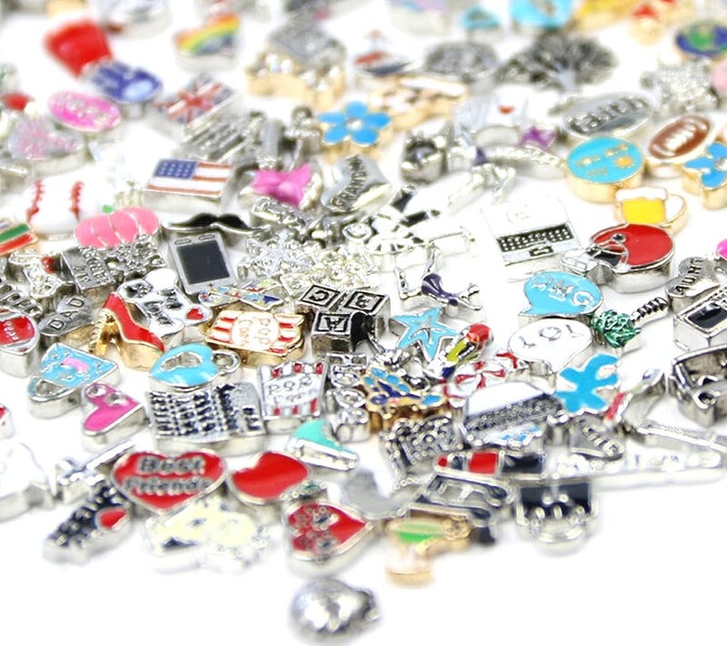 Miraclekoo 100 Pcs Floating Charms Assorted Mix DIY for Floating Lockets Glass Living Memory Lockets,Random Style - Image 4