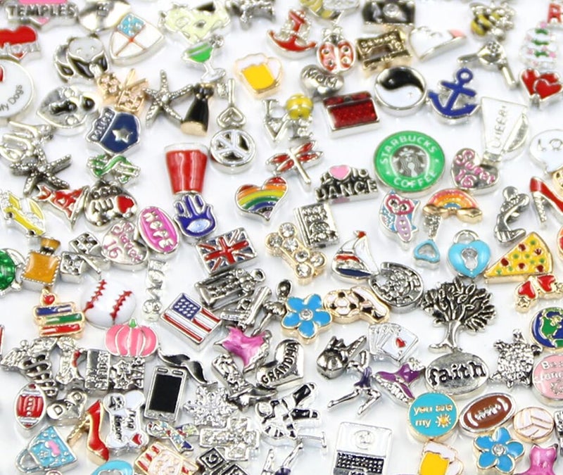 Miraclekoo 100 Pcs Floating Charms Assorted Mix DIY for Floating Lockets Glass Living Memory Lockets,Random Style - Image 3