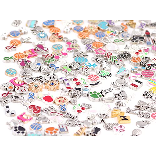 Miraclekoo 100 Pcs Floating Charms Assorted Mix DIY for Floating Lockets Glass Living Memory Lockets,Random Style - Image 1