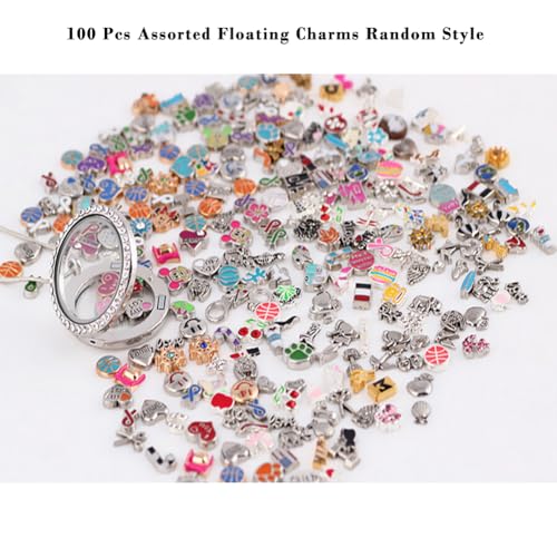 Miraclekoo 100 Pcs Floating Charms Assorted Mix DIY for Floating Lockets Glass Living Memory Lockets,Random Style - Image 2