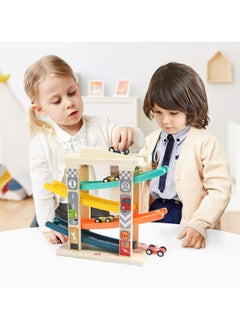 Kids Toys Wooden Ramp Racer Car Track For Toddlers Top Bright Kids Toys Racing Kit With Garage And Cars  - Image 2