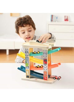 Kids Toys Wooden Ramp Racer Car Track For Toddlers Top Bright Kids Toys Racing Kit With Garage And Cars  - Image 1