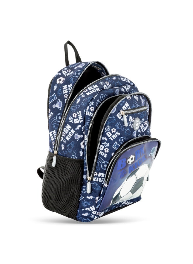 Eazy Kids 18" Set of 4 Backpack w/ 4 Wheel Trolley, Lunch Bag and Pencil Case - Football - Image 5