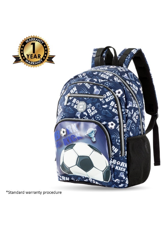 Eazy Kids 18" Set of 4 Backpack w/ 4 Wheel Trolley, Lunch Bag and Pencil Case - Football - Image 4