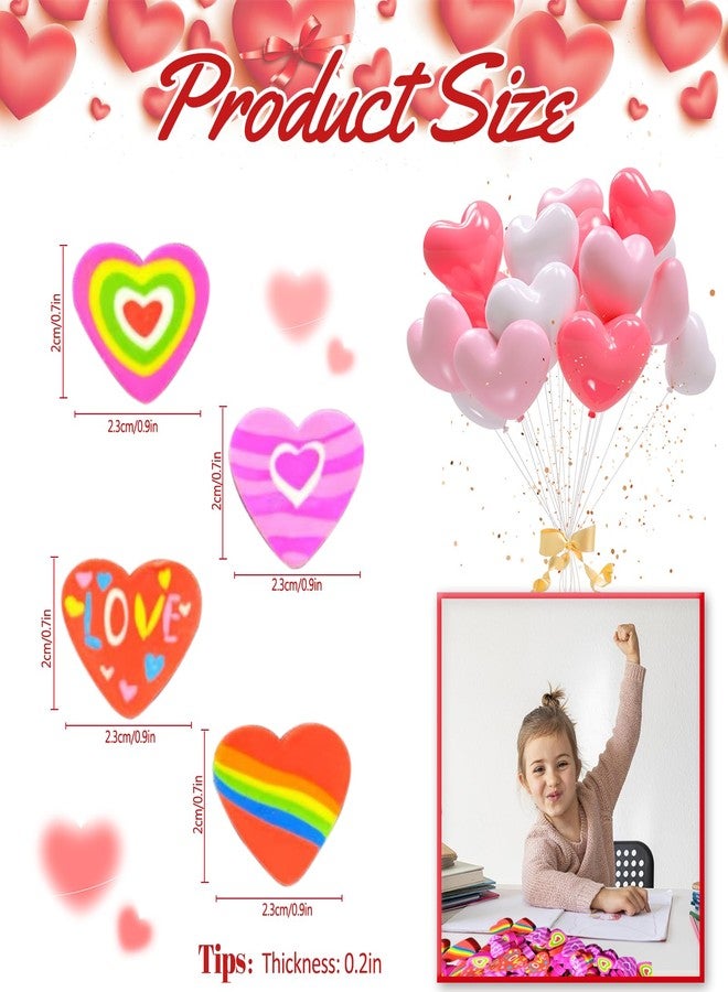 اوزيو مجموعة ممحاة أوزيو لعيد الحب، 76 قطعة، ممحاة على شكل قلب، ممحاة صغيرة للأطفال، ممحاة مرحة، ممحاة صغيرة لمكافآت الواجبات المنزلية، حفلات عيد الحب، جوائز طلاب المدارس، هدايا الأعياد - Image 2