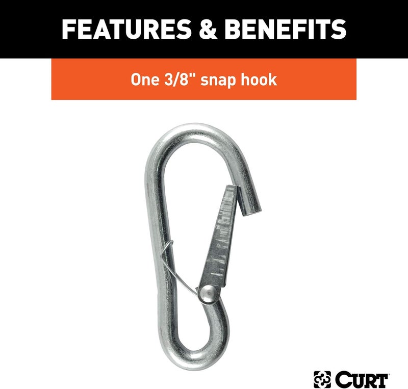 Curt 80312 27-Inch Trailer Safety Chain with 3/8-In Snap Hook, 2,000 lbs Break Strength - Image 5