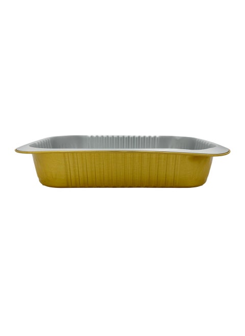 Ideal Pack 2200 ml Golden Aluminium Rectangular Food Container with Lid – 1 Pc