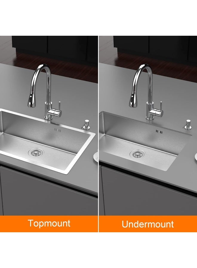 Ibergrif M87044 Kitchen Sink 70 x 44 cm, Under Countertop Sink with Drain Filter, Stainless Steel - Image 3