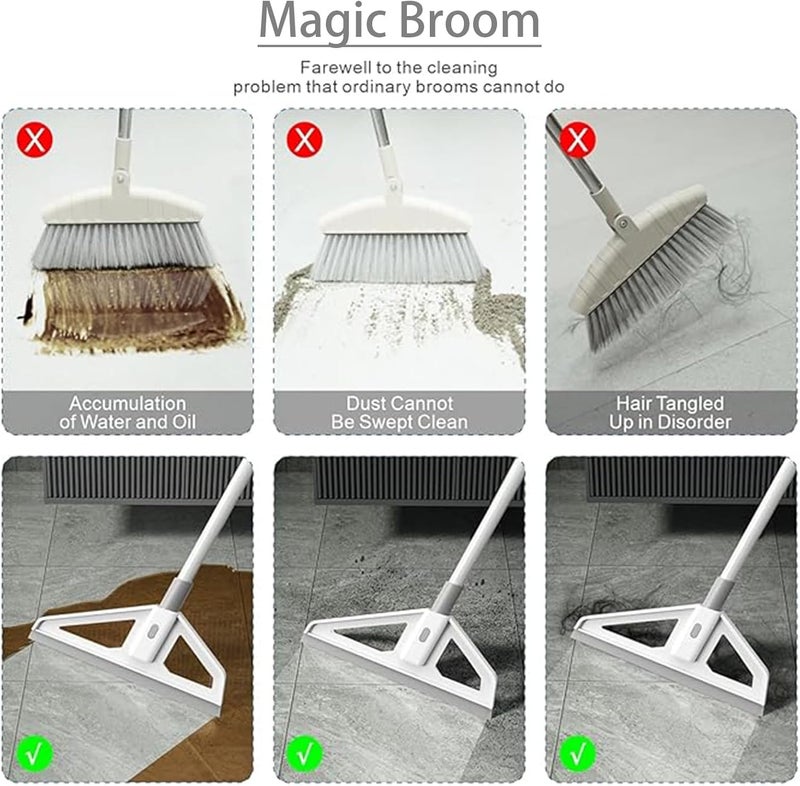 White multifunctional silicone cleaning brush (with drag clip)-suitable for bathroom, kitchen, tile, marble, window cleaning - Image 5