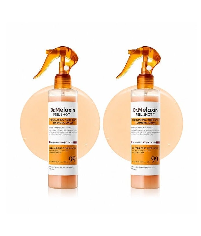 Dr. Melaxin Dr.Melaxin Peel Shot Kojic Acid Turmeric Body Exfoliator Spray Duo AHA PHA Niacinamide Body Scrub for KP Bumps, Dark Spots, Uneven Skin Tone, Dead Skin (pack of 2) - Image 1
