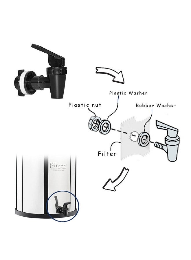 RAMA Genuine Superfine Tap for Rama Gravity-Fed Water Filters, Plastic, Polished, Black - Image 3