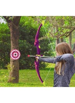 Click N' Play N' Play Pink Bow & Arrow Archery Set For Girls, Toy Bow & Arrow That Lights Up For Outdoor Play With 3 Suction Cup Arrows, Target & Quiver, Practice Archery Set For Children Ages 4 & Up  - Image 4