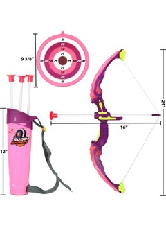 Click N' Play N' Play Pink Bow & Arrow Archery Set For Girls, Toy Bow & Arrow That Lights Up For Outdoor Play With 3 Suction Cup Arrows, Target & Quiver, Practice Archery Set For Children Ages 4 & Up  - Image 3