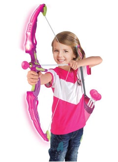 Click N' Play N' Play Pink Bow & Arrow Archery Set For Girls, Toy Bow & Arrow That Lights Up For Outdoor Play With 3 Suction Cup Arrows, Target & Quiver, Practice Archery Set For Children Ages 4 & Up  - Image 2