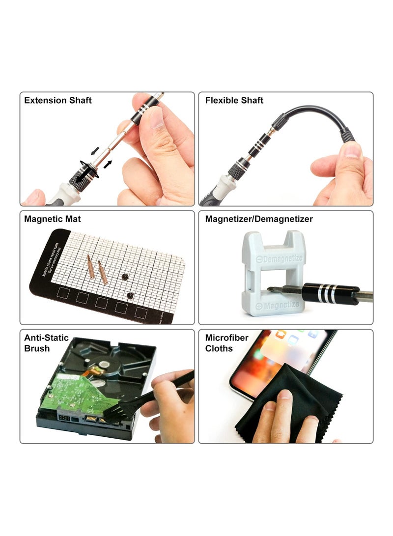 SOLARAE Precision Screwdriver Set, Electronic Tool Set, Laptop Screwdriver Set, For Computer, Compatible MacBook, Game Console, Tablet Repair, Watch Phone Disassembly Tool Box (130 Pack) - Image 4