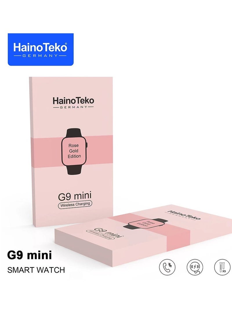 Haino Teko G9 Mini Smart Watch for Women with 3 Pairs of Straps & FREE Bracelet ( Rose Gold Edition) - Image 4