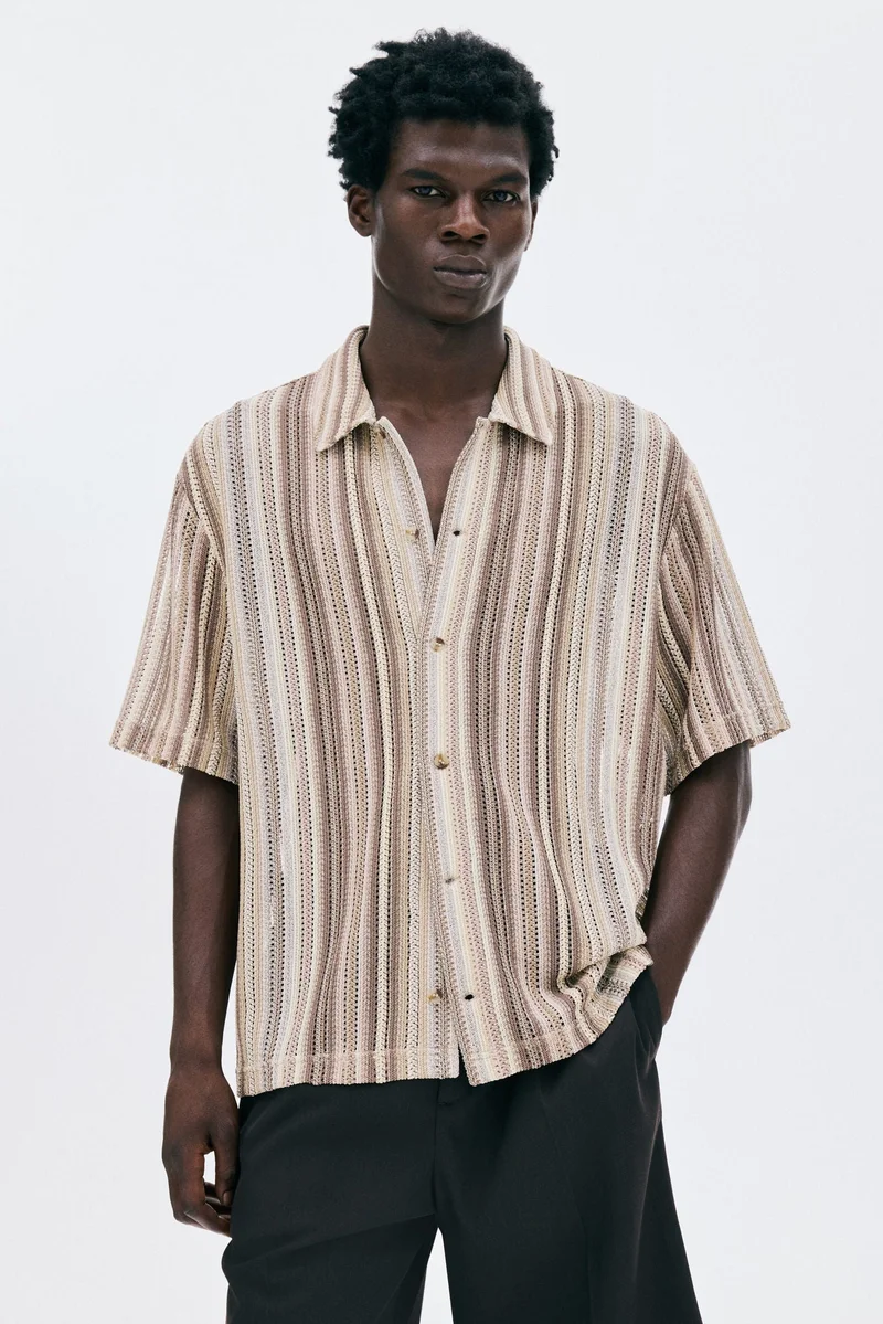 H&M Regular Fit Crochet-look shirt