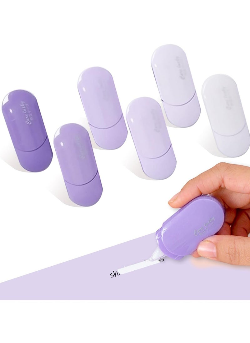 Generic 6 PCS Correction Tape,Gradient Color Portable Mini Correction Tape,Smooth And Easy To Use Applicator, Correction Tape Is A School Supplies,Office Supplies For Students,Children (Purple)  - Image 1
