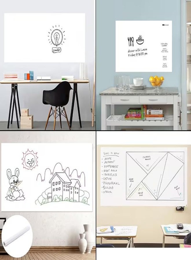 صن بيرد سبورة بيضاء لاصقة من صن بيرد، سبورة بيضاء زجاجية يمكنك صنعها بنفسك وأقلام قابلة للمسح الجاف، موفرة للمساحة للمنزل والمكتب (16 × 120 بوصة) - Image 2