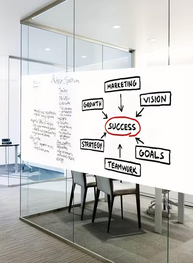 صن بيرد سبورة بيضاء لاصقة من صن بيرد، سبورة بيضاء زجاجية يمكنك صنعها بنفسك وأقلام قابلة للمسح الجاف، موفرة للمساحة للمنزل والمكتب (16 × 120 بوصة) - Image 3