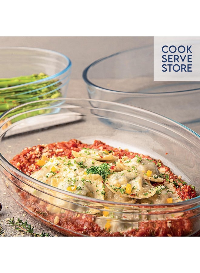 La Opala Cook Serve Store 100% Borosilicate Glass Bakeware & Serveware | Oval Baking Dish, 700 ml | For Baking & Serving | Microwave & Oven Proof | Dishwasher & Freezer Proof | Durable | Transparent - Image 3