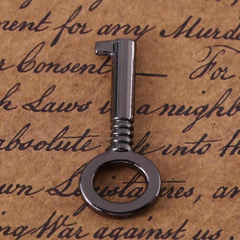 Black Heart Shape Padlock Diary Lock With Key Gunmetal Finish - Image 4