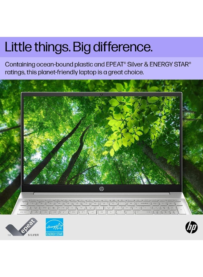 HP Newest Pavilion 15 Laptop With 15.6" Touch Screen Full HD IPS Display- Intel Core i5-1335U Processor- Intel Iris Xe Graphics - 8GB DDR 4 RAM - 512GB NVMe SSD-Backlit Keyboard - Windows 11 - Silver English Natural Silver - Image 4