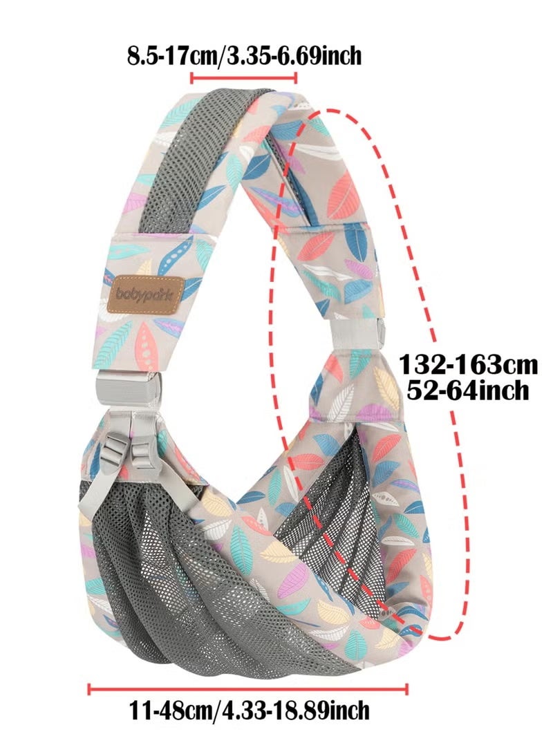 بيبي لاند حمالة أطفال قابلة للتعديل بحبال شبكية ثلاثية الأبعاد من القماش الشبكي، حاملة أطفال مريحة ومحمولة قابلة للتنفس لحديثي الولادة حتى سن 0-3 سنوات - Image 2