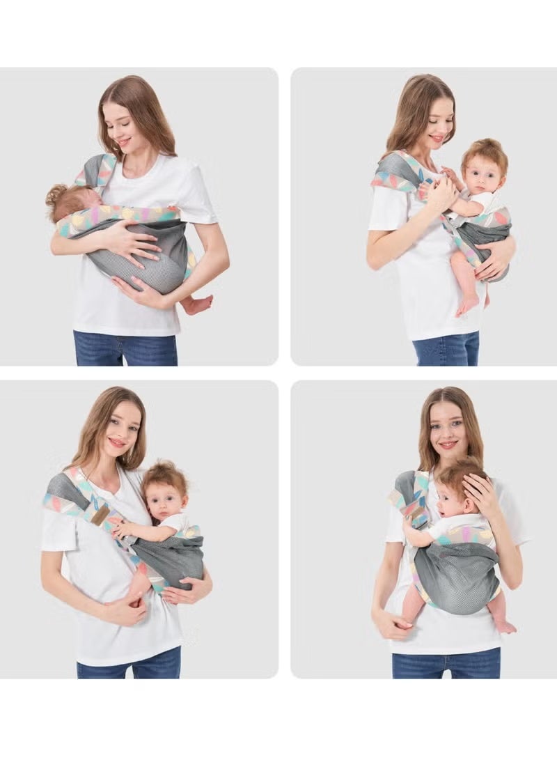 بيبي لاند حمالة أطفال قابلة للتعديل بحبال شبكية ثلاثية الأبعاد من القماش الشبكي، حاملة أطفال مريحة ومحمولة قابلة للتنفس لحديثي الولادة حتى سن 0-3 سنوات - Image 4