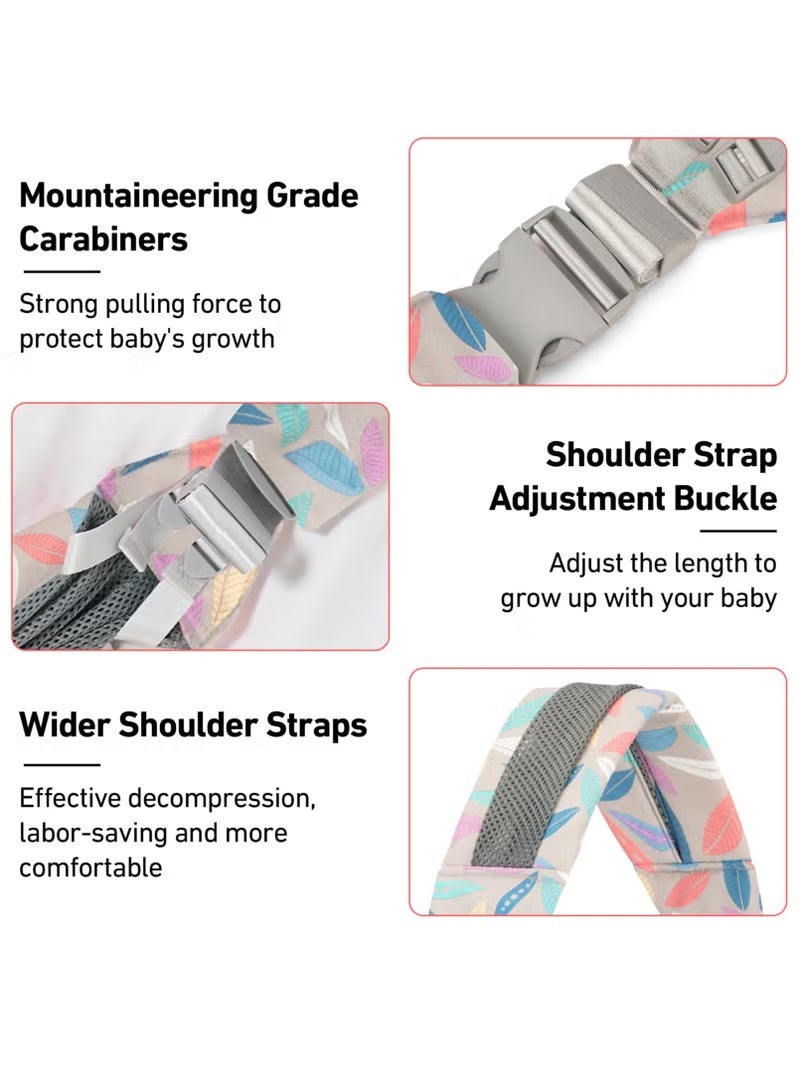 بيبي لاند حمالة أطفال قابلة للتعديل بحبال شبكية ثلاثية الأبعاد من القماش الشبكي، حاملة أطفال مريحة ومحمولة قابلة للتنفس لحديثي الولادة حتى سن 0-3 سنوات - Image 3