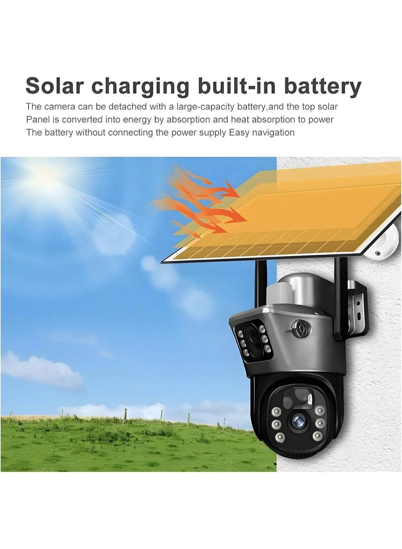 Daxiongmao 4K 8MP Solar Camera 4G Sim PTZ Cameras Outdoor Dual Lens  PIR Mobile Detection Outdoor Safety Waterproof Camera (With 128GB TF Card) - Image 3