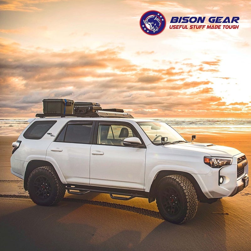 Bison Gear أحزمة الربط - أحزمة رف السقف للسيارة مقاومة للأشعة فوق البنفسجية، 8 أقدام 2.5 متر × 1 بوصة 25 مم، قوة كسر 550 رطلاً 250 كجم، أحزمة كام مع مشبك (عبوة من قطعتين، أزرق) - Image 3