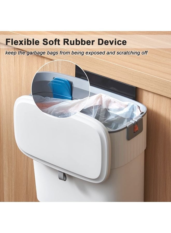 HOMESTAR Hanging Trash Can with Lid 9L Gallon Kitchen Compost Bin for Under Sink, Plastic Wall-Mounted Garbage Can, Small Kitchen Trash Bin, Small Trash Can with Lid for Cupboard Countertop - Image 5