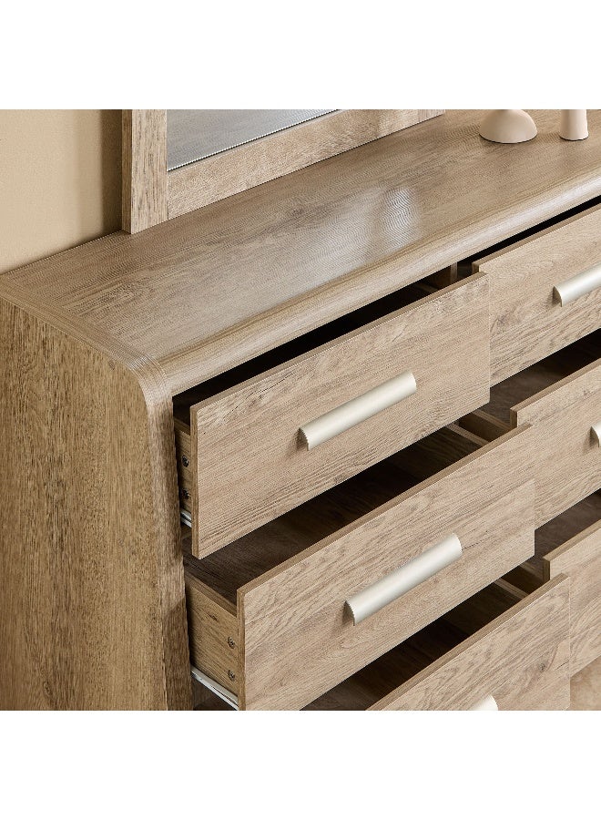 Home Box خزانة ذات 6 أدراج منحنية بالخشب الفاتح - Image 3