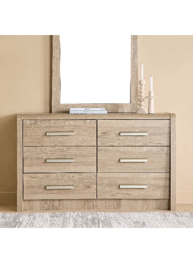 Home Box خزانة ذات 6 أدراج منحنية بالخشب الفاتح - Image 2