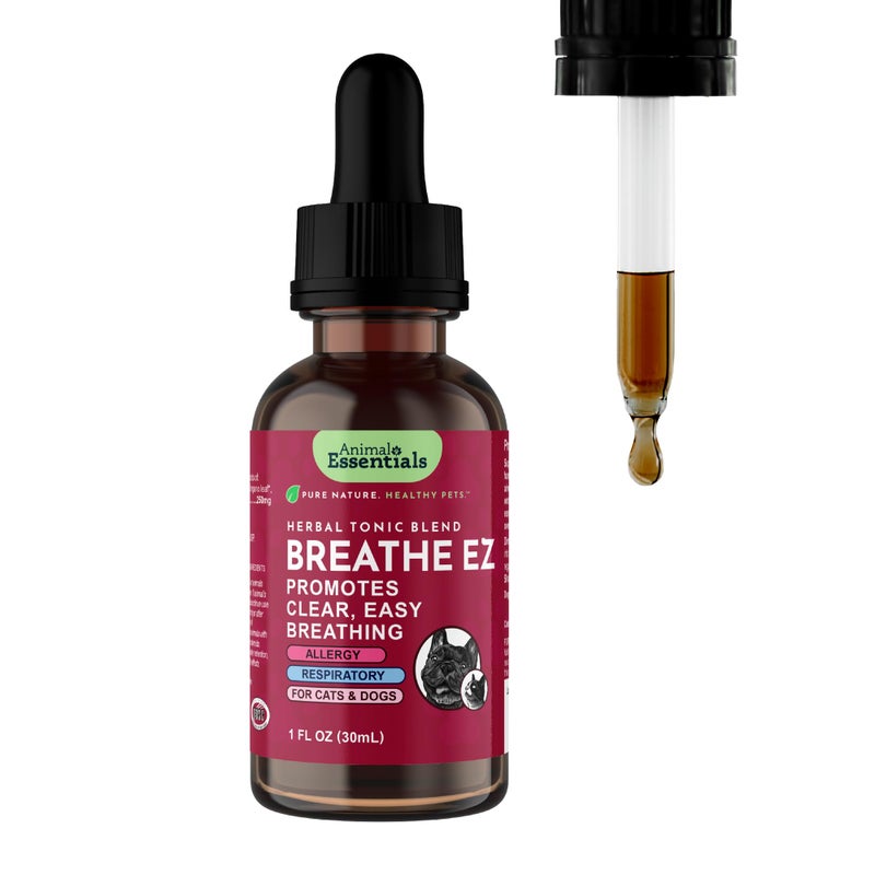 Animal Essentials Breathe EZ Herbal Supplement for Dogs & Cats, 1 fl oz - Supports Clear, Healthy Respiration-Breathing - Image 1