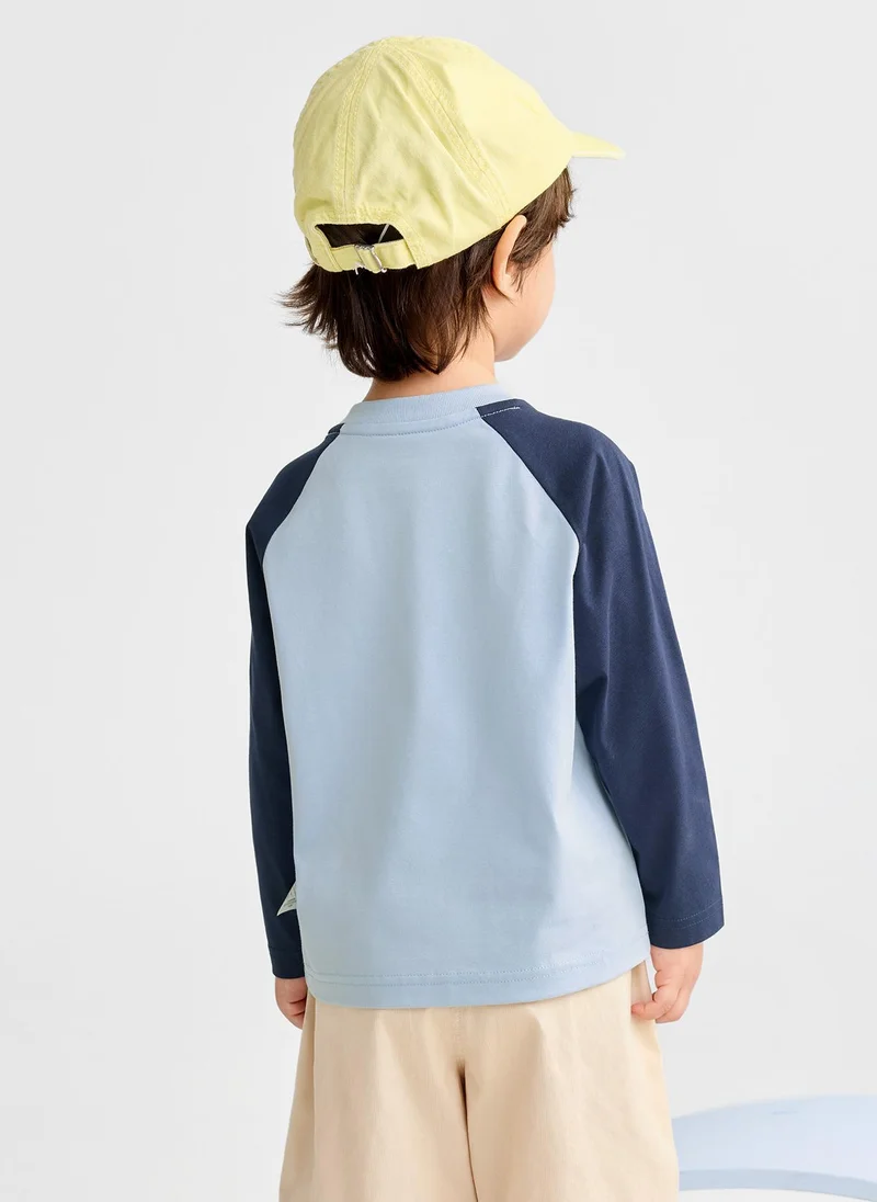 Balabala Boy Toddler Round v-neck long-sleeved T-shirt