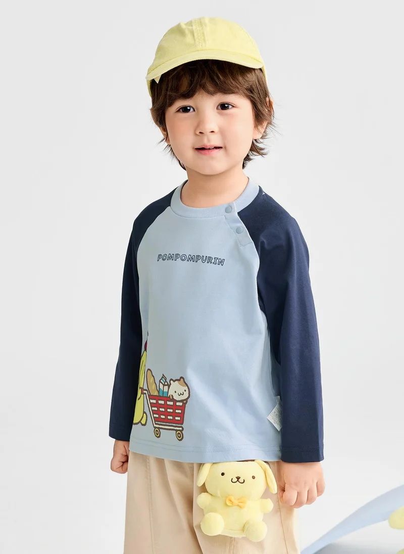 Balabala Boy Toddler Round v-neck long-sleeved T-shirt