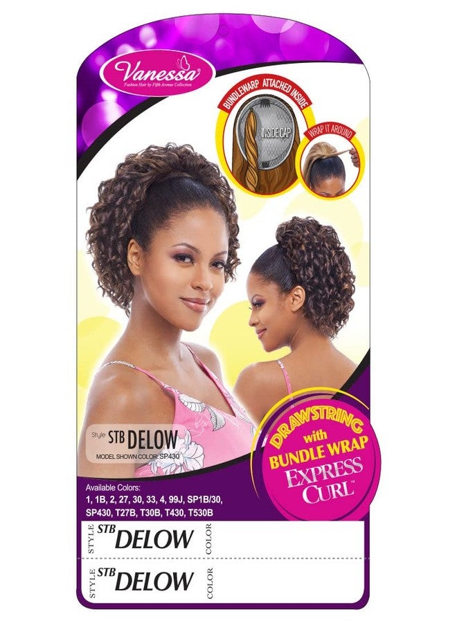 VANESSA Express Curl Medium Short Length Curly Wavy Style Synthetic Drawstring with Bundle Wrap - STB DELOW (1B) - Image 4