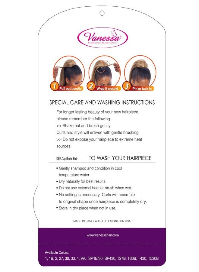 VANESSA Express Curl Medium Short Length Curly Wavy Style Synthetic Drawstring with Bundle Wrap - STB DELOW (1B) - Image 5