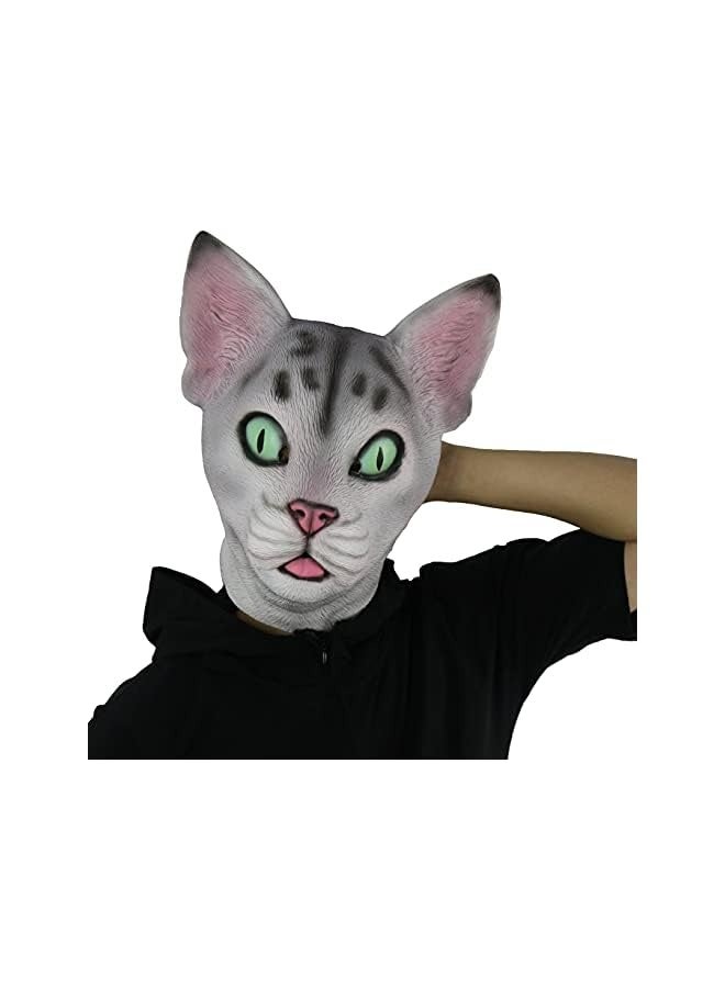Loquat Novelty Mask Costume Party Latex Cute Cat Mask Animal Head Mask, M - Image 1