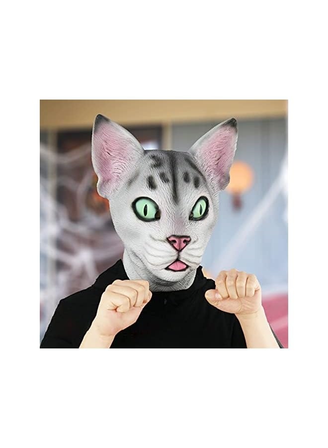 Loquat Novelty Mask Costume Party Latex Cute Cat Mask Animal Head Mask, M - Image 2