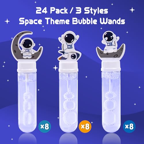 JOYYPOP 24 Pack Mini Bubble Wands for Kids Space Party Favors Astronaut Bubble Wands Summer Gifts for Boys Girls Space Theme Birthday Party - Image 4